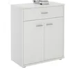 Image de Buffet MONACO, commode meuble de rangement avec 1 tiroir et 2 portes, en mélaminé blanc