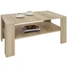 Image de Table basse LORIENT, table de salon rectangulaire avec 1 étagère espace de rangement ouvert, en mélaminé décor chêne sonoma