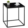 Image de Table d'appoint HILAR table basse de salon table à café bout de canapé design retro vintage industriel, plateau carré en métal noir