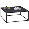 Image de Table basse HILAR table de salon grande table d'appoint design retro vintage industriel, plateau carré en métal laqué noir