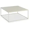 Image de Table basse HILAR grande table de salon couleur beige design retro vintage industriel, plateau carré de 80 x 80 cm