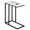 Image de Bout de canapé DEBORA table d'appoint table à café table basse de salon cadre en métal noir plateau rectangulaire en MDF blanc mat