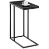 Image de Bout de canapé DEBORA table d'appoint table basse de salon cadre en métal noir et plateau rectangulaire en MDF noir mat