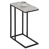 Image de Bout de canapé DEBORA table d'appoint table à café table basse de salon cadre en métal noir et plateau en MDF décor marbre blanc