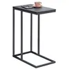 Image de Bout de canapé DEBORA table d'appoint table à café table basse de salon cadre en métal gris et plateau rectangulaire en MDF gris mat