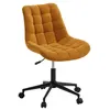 Image de Chaise de bureau VASILO en velours côtelé - Jaune moutarde