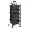 Image de Caisson de rangement sur roulettes GINA 5 tiroirs - Noir et métal