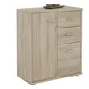 Image de Buffet REMY, commode meuble de rangement avec 2 tiroirs et 2 portes, en mélaminé décor chêne sonoma