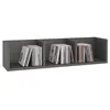 Image de Etagère murale NELLO, meuble de rangement pour CD et DVD ou décoration avec 3 compartiments ouverts, en mélaminé gris mat