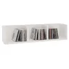 Image de Etagère murale NELLO, meuble de rangement pour CD et DVD ou décoration avec 3 compartiments ouverts, en mélaminé blanc mat
