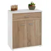 Image de Buffet salon MONACO, L 60 cm - Blanc et chêne sonoma