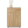 Image de Buffet CALAIS, commode meuble de rangement avec 1 tiroir et 2 portes, en mélaminé décor chêne sonoma