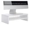 Image de Support d'écran d'ordinateur DISPLAY, réhausseur pour moniteur avec étagère intermédiaire, longueur 42 cm, en mélaminé blanc mat