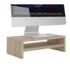 Image de Support d'écran d'ordinateur DISPLAY, réhausseur pour moniteur avec étagère intermédiaire, longueur 42 cm, en mélaminé chêne sonoma