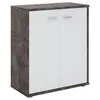 Image de Buffet salon FIRMIN L 60 cm - Coloris béton foncé et blanc