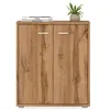 Image de Buffet salle à manger FIRMIN L 60 cm coloris chêne wotan avec 2 portes bahut bas meuble de rangement style moderne