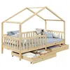 Image de Lit cabane ELEA avec tiroirs, 90 x 200 cm en pin massif naturel