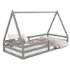 Image de Lit cabane sila 90x190 cm, lit simple enfant 1 place type montessori, en pin massif gris