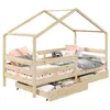 Image de Lit cabane ENA avec tiroirs, 90 x 190 cm en pin massif naturel