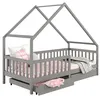 Image de Lit idimex 206 x 168 x 96 cm en pin sans sommier pour 2 personnes de couleur