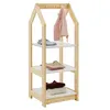 Image de Étagère à vêtements enfant SALLY en pin massif - Coloris naturel et blanc
