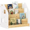 Image de Bibliothèque enfant BRUNO en pin massif laqué blanc/naturel