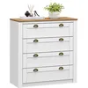 Image de Commode chambre BOLTON L 91 cm en bois massif - Blanc
