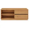 Image de Meuble TV MAITE L 110 cm 2 tiroirs en bois massif - Coloris chêne