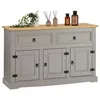 Image de Buffet salle à manger TEQUILA L 133 cm en bois massif - Gris