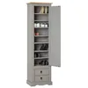 Image de Armoire TEQUILA avec 1 porte et 2 tiroirs, en pin massif lasuré gris et brun