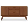 Image de Buffet salle à manger TIVOLI L 145 cm, 3 tiroirs et 2 portest, bois massif, couleurs marron