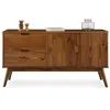 Image de Buffet salle à manger TIVOLI L 145 cm en bois massif finition bois bun foncé avec 2 tiroirs et 2 portes battantes