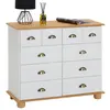 Image de Buffet salon COLMAR L 92 cm bois massif - Blanc et brun