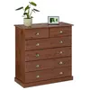 Image de Commode chambre PARIS L 91 cm en bois massif - Brun foncé