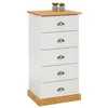 Image de Chiffonnier PARIS L 48 cm en pin massif - Blanc et brun