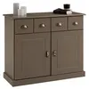 Image de Buffet salon PARIS L 91 cm bois massif - Coloris taupe