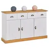 Image de Buffet salon PARIS L 116 cm bois massif, Blanc et brun