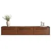 Image de Meuble TV suspendu TECCA L 180 cm 3 portes en bois massif - Coloris châtaignier