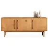 Image de Buffet TECCA L 170 cm 3 portes en bois massif - Coloris chêne