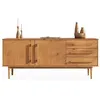 Image de Buffet TECCA L 170 cm 2 portes 3 tiroirs en bois massif - Coloris chêne