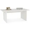 Image de Table basse SALTO rectangulaire pour salon en bois massif blanc, 110x45 cm, élégante et minimaliste, pieds en bois
