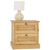 Image de Table de chevet VENETA H 42 cm 2 Tiroirs en Bois Massif Coloris Naturel avec Poignées en Métal