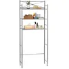 Image de Etagère de salle de bain MARSA, rangement pour WC/lave-linge, en métal laqué gris foncé