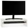 Image de Réhausseur d’écran CONNECT en bois blanc avec 1 étagère 52 x 26 cm, support pratique pour ordinateur portable