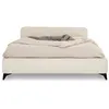 Image de Lit double RAVELLO 140 x 190 cm, revêtement en tissu - Blanc crème