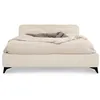 Image de Lit double LEVERDA 140 x 190 cm, revêtement en tissu - Blanc