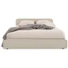 Image de Lit double BELARTI 140 x 190 cm, revêtement en tissu - Beige