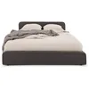 Image de Lit double BELARTI 140 x 190 cm, revêtement en tissu - Gris foncé