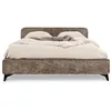 Image de Lit double LEVERDA 140 x 190 cm, revêtement en tissu - Brun