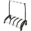 Image de K&M 17534 Stands Guitare Pieds de Sol MULTI-support pour 3+1 Guitares. Translucide Stands et repose-pied